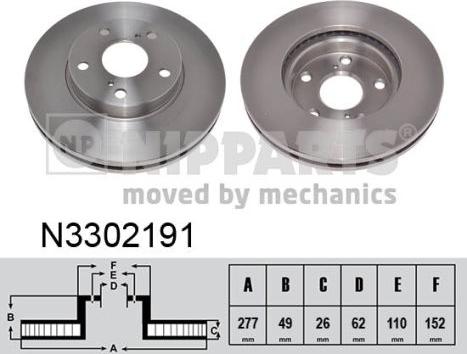 Nipparts N3302191 - Тормозной диск avtokuzovplus.com.ua