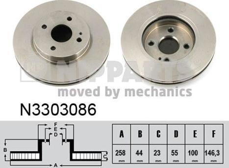 Nipparts N3303086 - Гальмівний диск autocars.com.ua