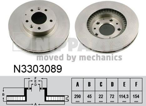 Nipparts N3303089 - Тормозной диск avtokuzovplus.com.ua