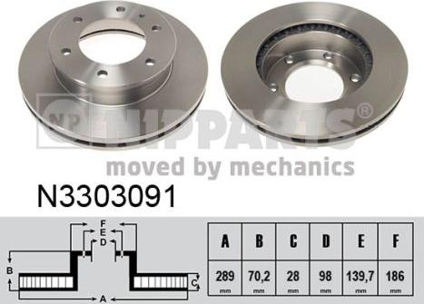 Nipparts N3303091 - Тормозной диск avtokuzovplus.com.ua