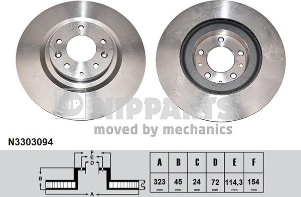 Nipparts N3303094 - Тормозной диск avtokuzovplus.com.ua