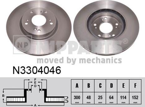 Nipparts N3304046 - Тормозной диск avtokuzovplus.com.ua