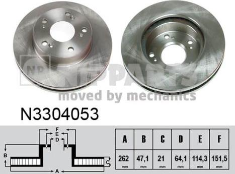 Nipparts N3304053 - Тормозной диск avtokuzovplus.com.ua