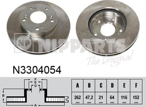 Nipparts N3304054 - Тормозной диск avtokuzovplus.com.ua