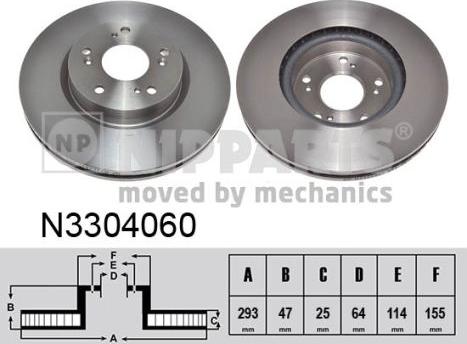 Nipparts N3304060 - Тормозной диск avtokuzovplus.com.ua