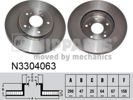 Nipparts N3304063 - Тормозной диск avtokuzovplus.com.ua