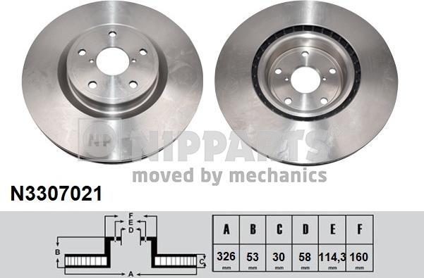 Nipparts N3307021 - Тормозной диск avtokuzovplus.com.ua