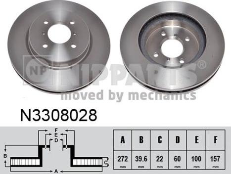 Nipparts N3308028 - Тормозной диск avtokuzovplus.com.ua