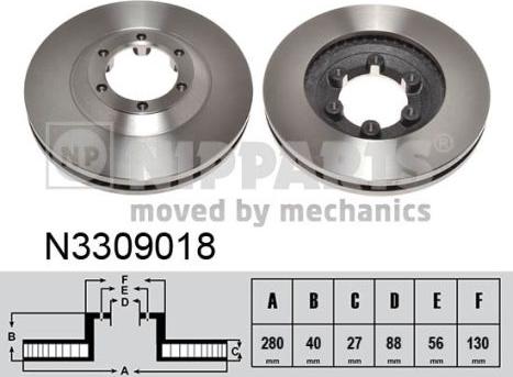 Nipparts N3309018 - Тормозной диск avtokuzovplus.com.ua