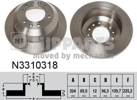 Nipparts N3310318 - Тормозной диск avtokuzovplus.com.ua