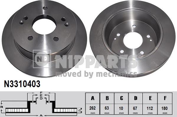 Nipparts N3310403 - Гальмівний диск autocars.com.ua