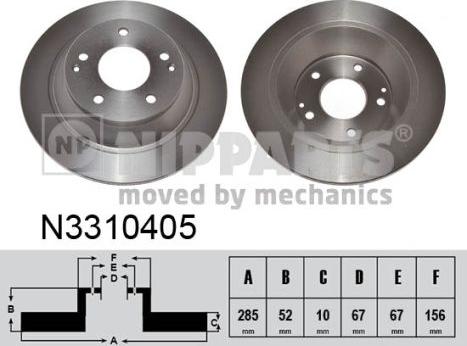 Nipparts N3310405 - Гальмівний диск autocars.com.ua
