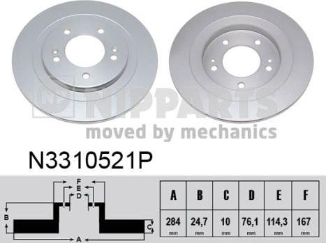 Nipparts N3310521P - Тормозной диск avtokuzovplus.com.ua