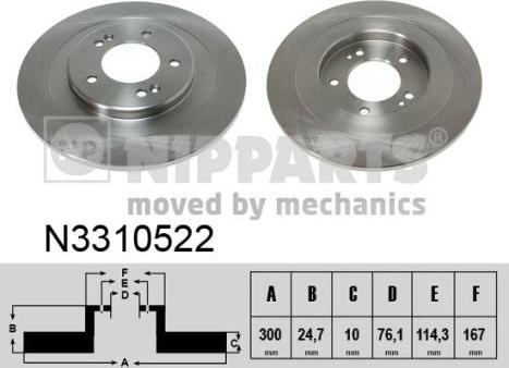 Nipparts N3310522 - Тормозной диск avtokuzovplus.com.ua