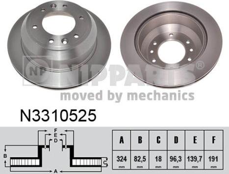 Nipparts N3310525 - Тормозной диск avtokuzovplus.com.ua