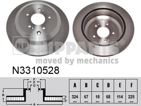 Nipparts N3310528 - Тормозной диск avtokuzovplus.com.ua