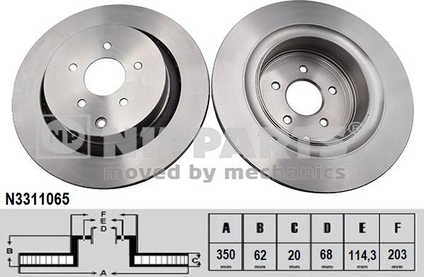 Nipparts N3311065 - Тормозной диск avtokuzovplus.com.ua