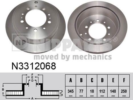 Nipparts N3312068 - Тормозной диск autodnr.net