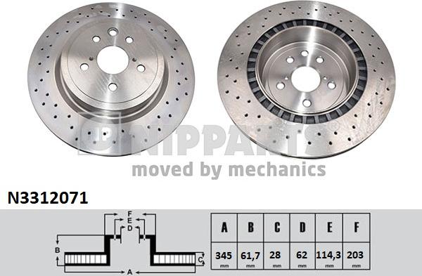 Nipparts N3312071 - Тормозной диск avtokuzovplus.com.ua