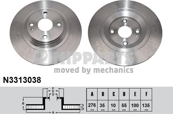 Nipparts N3313038 - Тормозной диск avtokuzovplus.com.ua