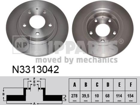 Nipparts N3313042 - Тормозной диск avtokuzovplus.com.ua