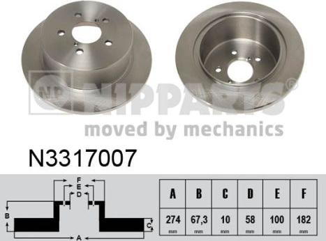 Nipparts N3317007 - Тормозной диск autodnr.net