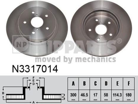 Nipparts N3317014 - Тормозной диск avtokuzovplus.com.ua