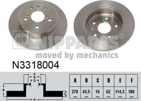 Nipparts N3318004 - Тормозной диск avtokuzovplus.com.ua