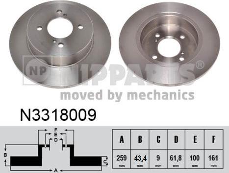 Nipparts N3318009 - Тормозной диск autodnr.net