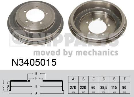 Nipparts N3405015 - Гальмівний барабан autocars.com.ua