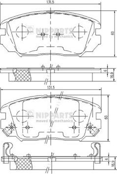 Nipparts N3600543 - Гальмівні колодки, дискові гальма autocars.com.ua