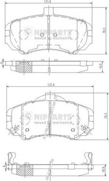 Nipparts N3600544 - Гальмівні колодки, дискові гальма autocars.com.ua
