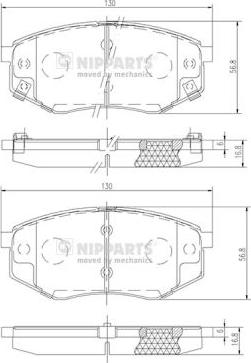 Nipparts N3600545 - Гальмівні колодки, дискові гальма autocars.com.ua