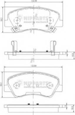 Nipparts N3600546 - Тормозные колодки, дисковые, комплект avtokuzovplus.com.ua