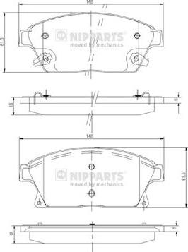 Nipparts N3600915 - Гальмівні колодки, дискові гальма autocars.com.ua