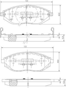 Nipparts N3600916 - Тормозные колодки, дисковые, комплект avtokuzovplus.com.ua