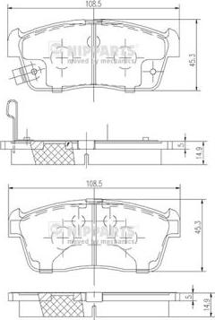 Nipparts N3601098 - Гальмівні колодки, дискові гальма autocars.com.ua