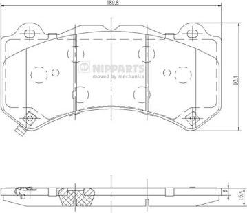 Nipparts N3601103 - Гальмівні колодки, дискові гальма autocars.com.ua