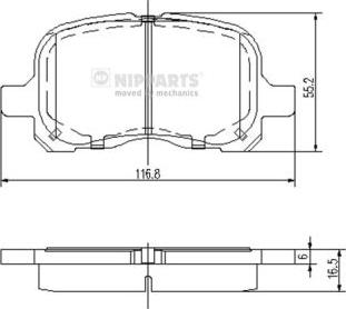 Nipparts N3602129 - Гальмівні колодки, дискові гальма autocars.com.ua