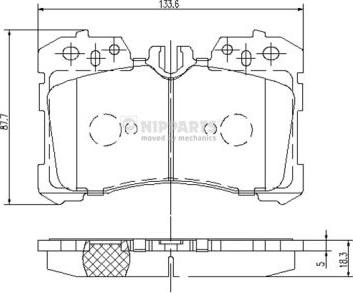 Nipparts N3602131 - Гальмівні колодки, дискові гальма autocars.com.ua