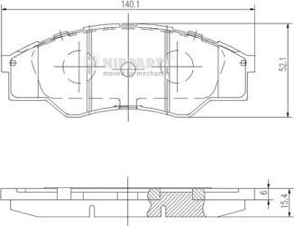 Nipparts N3602137 - Гальмівні колодки, дискові гальма autocars.com.ua