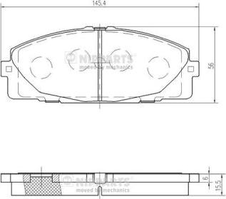 Nipparts N3602144 - Гальмівні колодки, дискові гальма autocars.com.ua