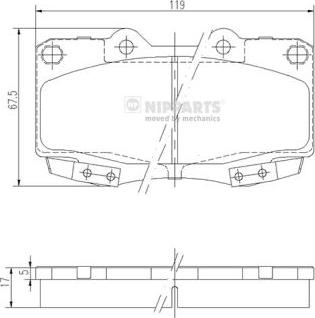 Nipparts N3602145 - Гальмівні колодки autocars.com.ua