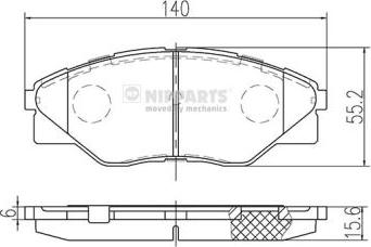 Nipparts N3602149 - Гальмівні колодки, дискові гальма autocars.com.ua