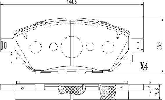 Nipparts N3602154 - Гальмівні колодки, дискові гальма autocars.com.ua