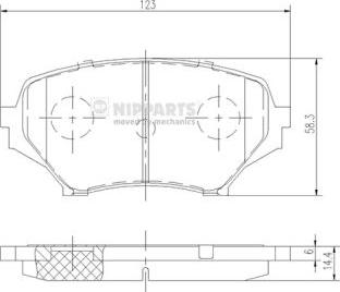 Nipparts N3603068 - Тормозные колодки, дисковые, комплект autodnr.net