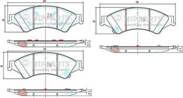 Nipparts N3603075 - Гальмівні колодки, дискові гальма autocars.com.ua