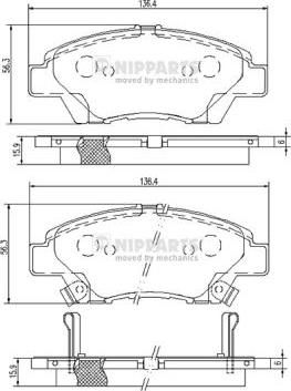 Nipparts N3604068 - Гальмівні колодки, дискові гальма autocars.com.ua