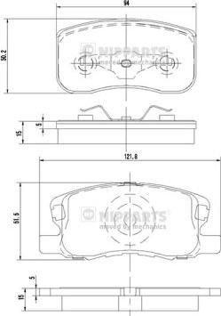 Nipparts N3605053 - Гальмівні колодки, дискові гальма autocars.com.ua