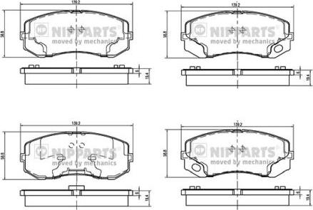 Nipparts N3605055 - Гальмівні колодки, дискові гальма autocars.com.ua